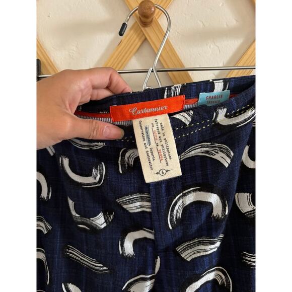 Anthropologie Pants Women's 4 Cartonnier Navy Charlie Trousers Straight Leg - Picture 4 of 9